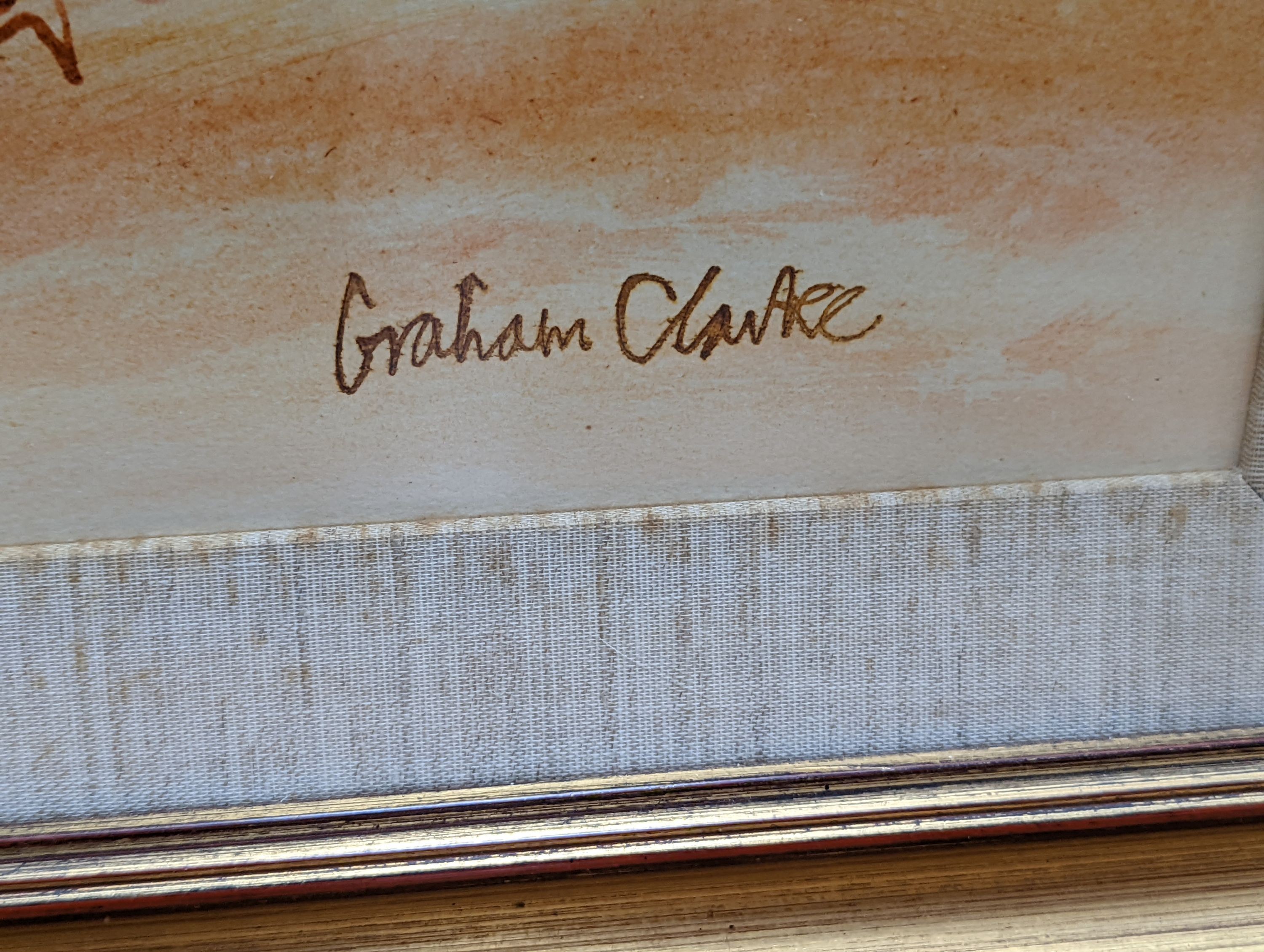 Graham Clarke (b.1941), ink and watercolour, 'Nocturne', signed, 56 x 88cm